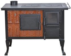 eSemineu Premium Terracotta Norbo Natur glass door in frame legs and door matte black 10kW left