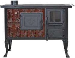 eSemineu Premium Terracotta Norbo Brown glass door brown frame legs and door matte black 10kW left