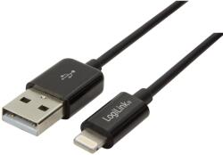 LogiLink USB Lightning Töltő/adat Fekete 18cm UA0240 (UA0240)