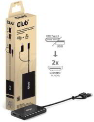 Club 3D - USB-C (with USB-A Adapter) to dual HDMI (4K60Hz) Video Splitter with DisplayLink - CSV-1475 (CSV-1475)