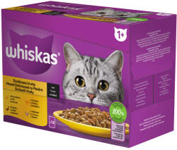 Whiskas alutasak 12 pack eledel macskák részére szárnyas válogatásban ízesítéssel 4 x