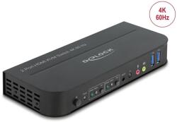 DELOCK 11481 KVM kapcsoló Fekete (11481)