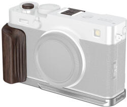 SmallRig 6236 L-Shaped Mount Plate with Wooden Handle for Fujifilm X-E5 (Ebony, Silver) (6236)
