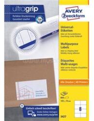 AVERY Etikett címke, 105 x74mm, univerzális, 8 címke/ív, 100 ív/doboz, fehér (AVERY_AV3427) (AVERY_AV3427)