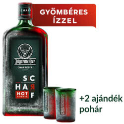 Jägermeister Scharf likőr 0, 7L 33% +2db ajándék pohár