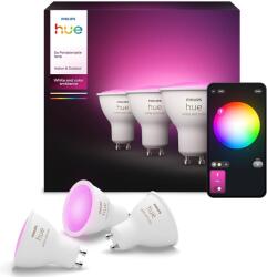 Philips Hue Spoturi LED Philips Hue GU10, 3 bucati, 400 lm, dimabile, 16 milioane de culori (8720169229877)
