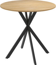 HomCom Masă Rotundă de Dining Industrială 80cm - Stejar Alb | Aosom Romania (83A-295V00AK)