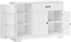 HOMCOM Bufet modern de bucătărie cu sertar, polițe reglabile, mic spațiu de depozitare pentru bucătărie cu compartimente pe ușă, Alb | Aosom Romania (83A-504V91WT) Bufet