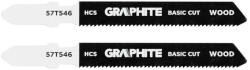 ! Html Kod> GRAPHITE Dekopírfűrészlap, T-befogó, HCS, 21TPI, 50/76mm, fa-rétegelt lemez, 2db (57T546)