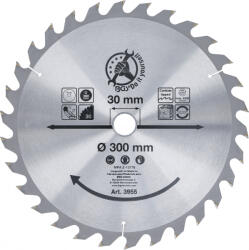 BGS technic Karbid hegyű körfűrész tárcsa, 300 x 30 x 3.2 mm, 30 fogú (BGS 3955) (3955)