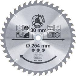 BGS technic Karbid hegyű körfűrész tárcsa, 254 x 30 x 3.2 mm, 40 fogú (BGS 3954) (3954)