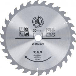 BGS DIY Karbid hegyű körfűrész tárcsa, 315 x 30 x 3.0 mm, 30 fogú (BGS 3957) (3957)