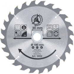 BGS technic Karbid hegyű körfűrész tárcsa, 190 x 30 x 2.5 mm, 24 fogú (BGS 3952) (3952)