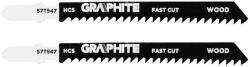  GRAPHITE Dekopírfűrészlap, T-befogó, HCS, 8TPI, 74/100mm, fa-rétegelt lemez, 2db (57T547) (57T547)