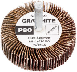 GRAPHITE Csiszolókerék csapos 60x15x6mm, P80 (58T389) (58T389)