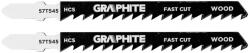 ! Html Kod> GRAPHITE Dekopírfűrészlap, T-befogó, HCS, 6TPI, 74/100mm, fa-rétegelt lemez, 2db (57T545)
