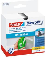 tesa Velcro, autoadeziv, 20 mm x 2, 5 m, TESA "On&Off", alb 55225-00002-01 (55225-00002-02)