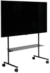  TV állvány kerekekkel és polccal, Pedestal, Rover, 40" -70" (101-177 cm) képátló, maximális terhelhetőség 50 kg, forgó és csúszásmentes kerekek, könnyen összeszerelhető, szatén rozsdamentes ac