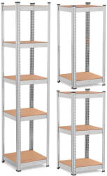 Humberg Műhelypolc, Humberg 4819, ezüst, 180 x 40 x 40 cm, 5 polcos, acél, MDF polclapok, állítható polcmagasság, teherbírás: 100 kg/polc (TE4819)