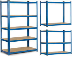 Humberg Műhelypolc, Humberg 4842, kék, 150 x 75 x 30 cm, 5 polcos, acél, MDF polclapok, állítható polcmagasság, teherbírás: 125 kg/polc (TE4842)