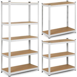 Humberg Műhelypolc, Humberg 4847, fehér, 180 x 90 x 40 cm, 5 polcos, acél, MDF polclapok, állítható polcmagasság, teherbírás: 175 kg/polc (TE4847)