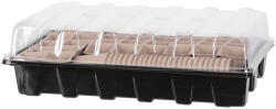 Strend Pro Melegágy, Strend Pro Garden, fekete, 37 x 23 x 6 cm, átlátszó fedél, 30 db-os készlet, palántaneveléshez, mini (TC255545)