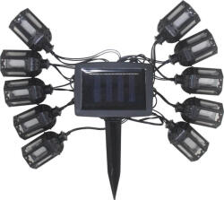 Strend Pro Garden Napelemes kerti fényfüzér, Strend Pro Garden, lámpás kivitel, fekete, 10 LED, 1, 8 m + 2 m kábel, akkumulátoros, automatikus kapcsolás, kültéri (TC2172920)