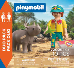 Playmobil DuoPack Îngrijitor cu Rinocer Figurina