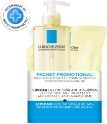 La Roche-Posay Lipikar AP+ hidratáló mosakodóolaj száraz vagy atópiás bőrre, 400 ml + utántöltő, 400 ml csomag