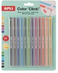 APLI Utántöltő színes töltőceruza készlethez, APLI "Color Click", 24 db, 12 szín (20548) - patronbolt