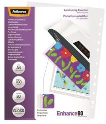Fellowes Folie de laminare, 80 microni, A4, lucioasă, pentru legat, 100 buc, FELLOWES, 100 buc