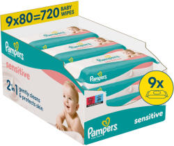 Pampers Sensitive nedves törlőkendő XXL 9x80 db