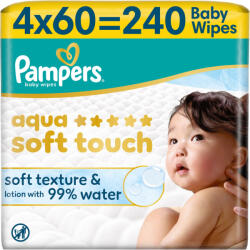 Pampers Aqua Soft Touch nedves törlőkendő 4x60 db