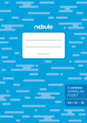 Nebulo Nebulo: Tűzött 3. osztályos vonalas füzet 12-32 A/5 (TF-ECO-A5-VO3)