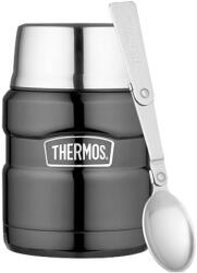 Thermos Termoska Thermos pentru mâncare cu ceașcă și lingură pliabilă, 470 ml, gri metalic