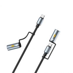  Cablu USB type C 4in1 60W T-T 1.2m brodat Negru, CC1001 (CABLE-USBC/USBC-CC1001/1-CHO)