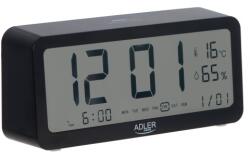 Adler Elemekkel ellátott ébresztőóra, fekete (AD_1195B)