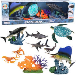 LEAN Toys Tengeri állatok mozgó elemekkel - 10 db-os szett (24725)
