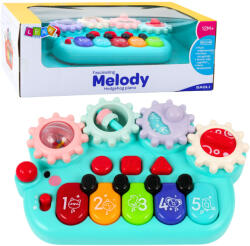 LEAN Toys Interaktív fogaskerekes zongora kék színben (22822)