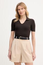 Lacoste női póló viszkózzal - barna 40