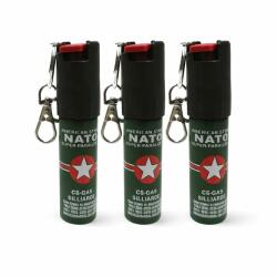 DEPOX Set 3 x Mini Spray Paralizant NATO, DEPOX®, tip breloc, propulsie jet, 20 ml (0457)