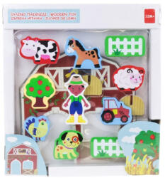  Fából készült farmház, jelenetjáték 3D figurákkal logikai, fejlesztő játék