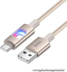 hoco. U144 USB-A - USB-C Kábel 1, 2 m - 3A gyorstöltés, LED megvilágítás, erősített kivitel (6942007659581)