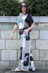 FashionLand COMPLEU DIN VASCOZA SI MATASE CU TUNICA HORSE ODYSSEY BLACK TALIE UNICA Multicolora