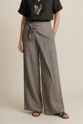 Shopika Pantaloni din in petrecuti, croi amplu, talie ajustabila, stil natural elegant, bej inchis Talie unica