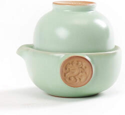 Jovy Set Tea for One 150 ml, ceainic si cupa din ceramica, verde turcoaz