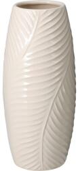  Porcelán Váza 93X93X202Mm Levél Motívum, Krémszínű