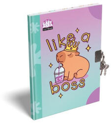 LIZZY Emlékkönyv, lakattal, A5, keményfedeles, LIZZYSULI "Lollipop Capybara", zöld-lila (7490225000) - iroszer24