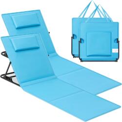 SONGMICS Set 2 sezlonguri pliabile de plaja SONGMICS cu tetiera si spatar reglabil (EZ-GCB251Q01)