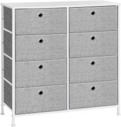 SONGMICS Comoda SONGMICS cu 8 sertare textile, cadru metalic si blat MDF, gri-alb (EZ-LTS24W) Comoda